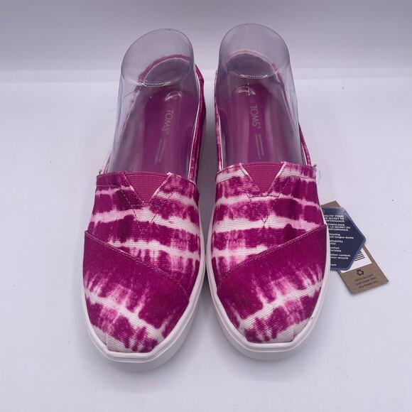TOMS Alpargata Cupsole Slip On Shoes Fuchsia Rose Canvas Flats Womens 6.5 - Picture 4 of 6
